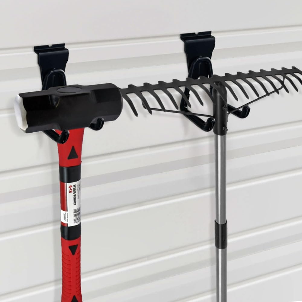 Slatwall Hooks Heavy Duty Slat Wall Accessories Garage Small U Hooks and Hangers for Garage Organizers, Black(10 Pack)