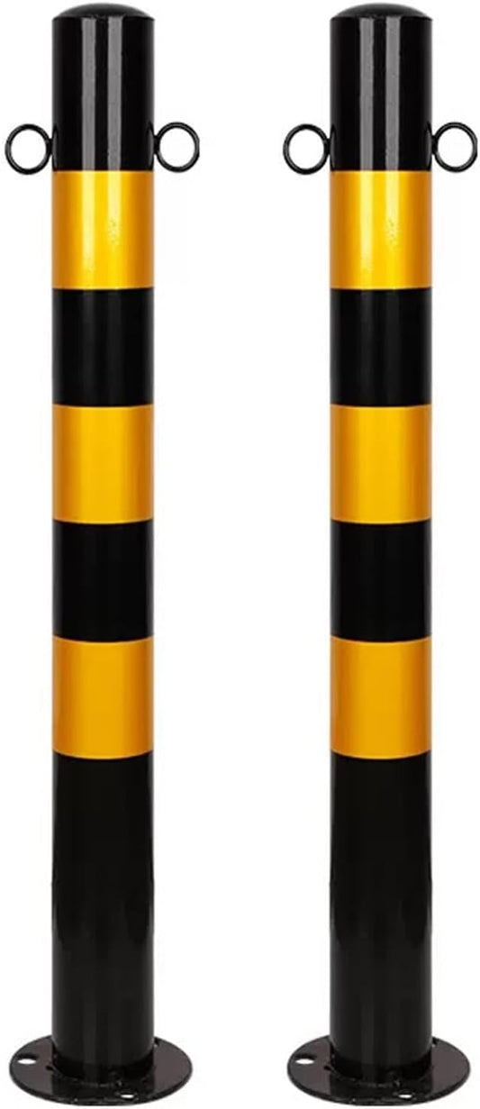 Safety Barrier Bollard for Driveways, Parking Bollard for Warehouse, Traffic Barricade Cones, Parking Stopper for Garage, for Construction Sites etc(Black (2PCS))