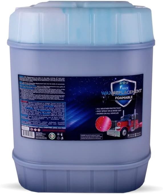 Image Wash Products Wax Replacement (Foamable) - Protectant for Any Size Vehicle. Foam On/Rinse Off (5 Gallon)