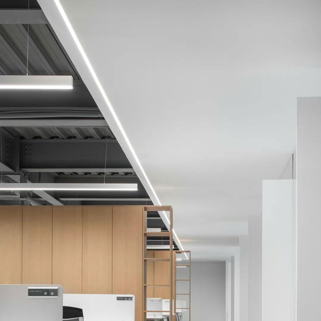 4FT LED Linear Light, 40W Down 15W Up Light, 3000/3500/4000/5000K CCT Selectable, Commercial Linear Lighting Fixture for Office, Dimmable Suspended Shop Lighting,1 Pack