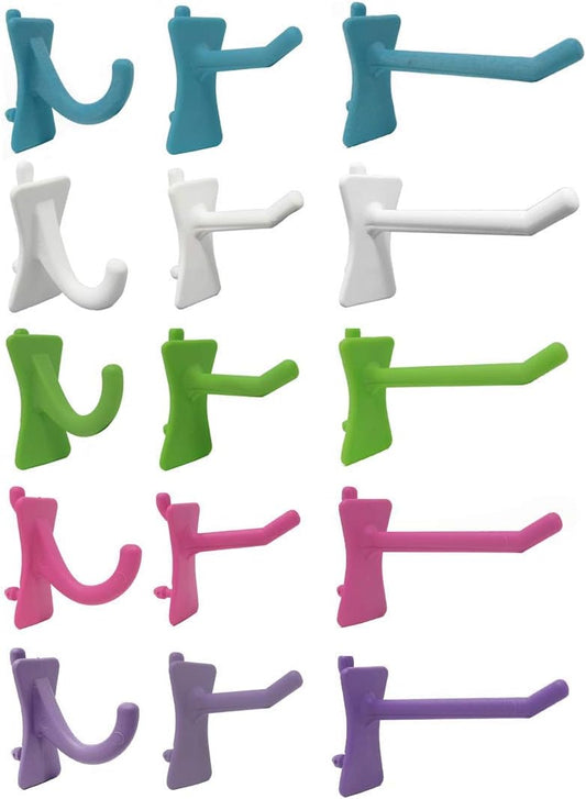 PegPro® J, 1" & 2" Kit for Standard “Wood Fiber” pegboard – Durable Plastic Pegboard Hooks - for Garage, Kitchen, Craft Room, and More (J, 1" & 2" Hook - 72 Pack, Confetti Mix)