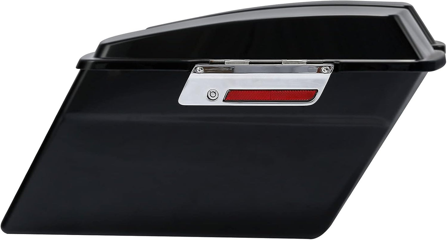 XFMT Matte Black Hard Saddlebags Saddle Bags Trunk W/Chrome Conversion Brackets For Harley Softail Heritage Classic Deluxe 1984-2017
