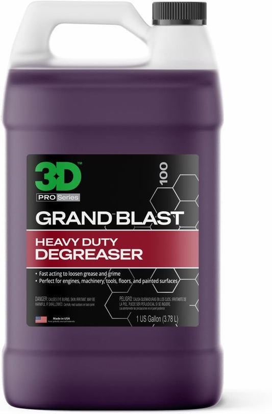 3D Grand Blast Engine Degreaser – Heavy Duty Biodegradable Cleaner for Engines, Wheels, Exhausts & More – Fast-Acting, Non-Staining – Made in USA – 1 Gallon