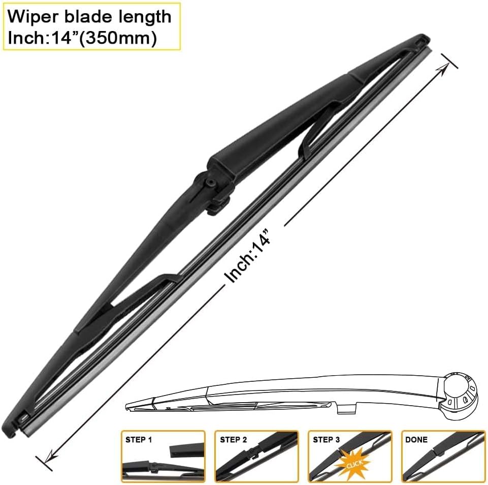 AUTOBOO 18"+18" Windshield Wipers with 14" Rear Wiper Blade Replacement for Jeep Commander 2006 2007 208 2009 2010 -Original Factory Quality (Pack of 3)
