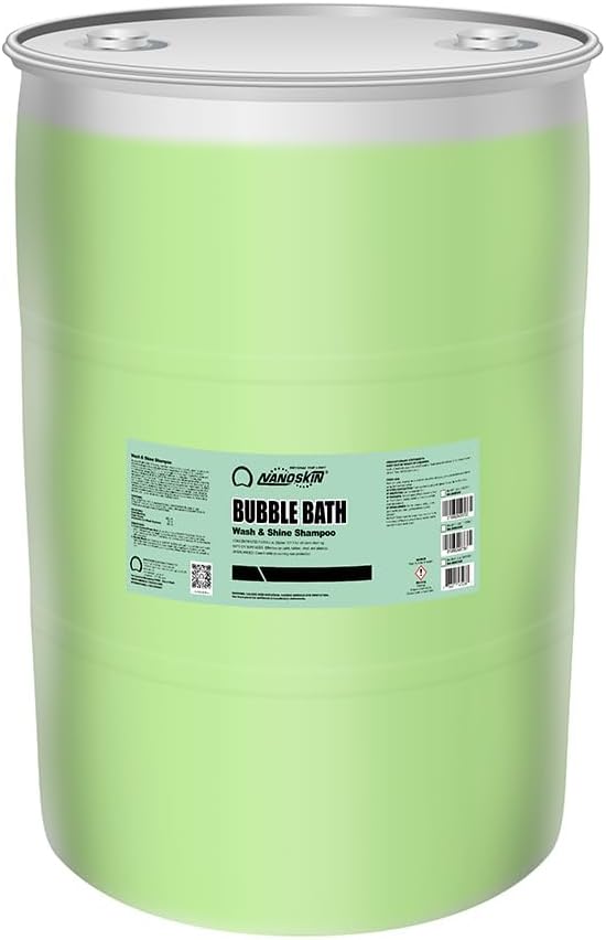 Nanoskin BUBBLE BATH Foaming Car Wash Shampoo 55 Gallons - Works with Foam Cannon, Foam Gun, Bucket Washes, Car Soap for Pressure Washer | For Car, Truck, Motorcycle, RV & More | Green Apple Scented