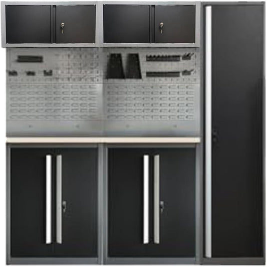 Metal Workbench Cabinet Set, Tool Cabinets with Drawers, for Workshop Basement Utility Room