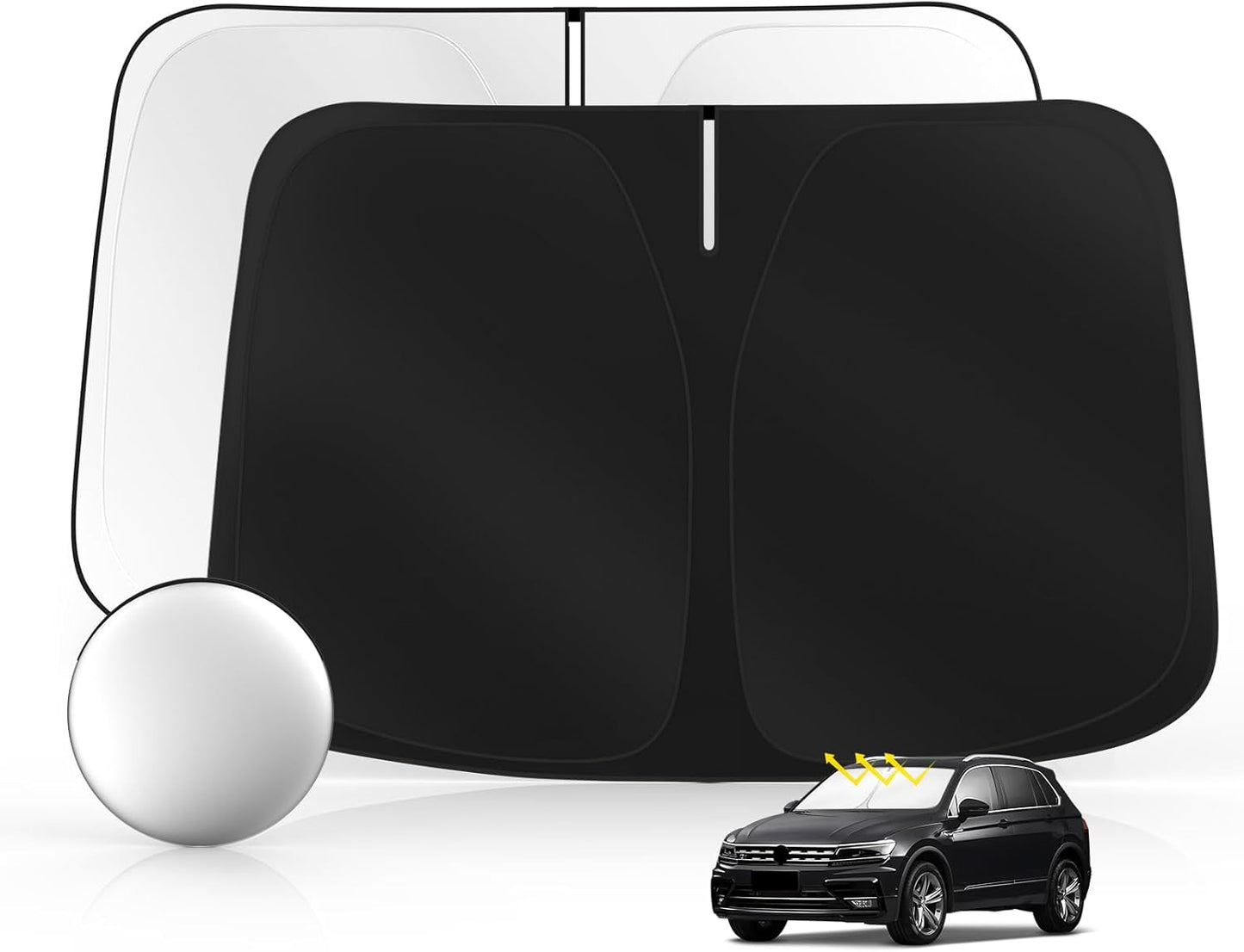 Windshield Sun Shade for Volkswagen VW Tiguan 2018-2025 Foldable Sunshade Custom Fit Front Window Car Interior Accessories Protector Blocks UV Rays