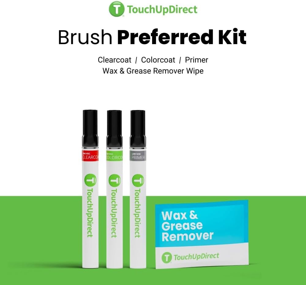 TouchUpDirect 040 Super White Compatible with Toyota Exact Match Touch Up Paint Brush - Preferred Kit