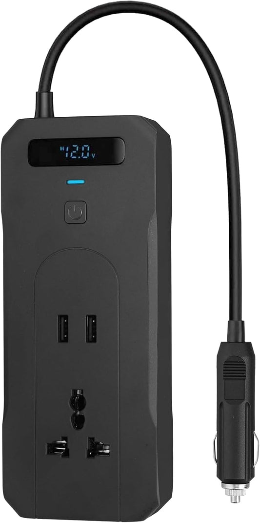 AUTTGINN 200W Car Power Inverter DC 12v to 110v AC Car Plug Adapter Outlet Converter with 24W 3.1A USB and 30W Dual USB-C Car Charger for Laptop Computer Phone