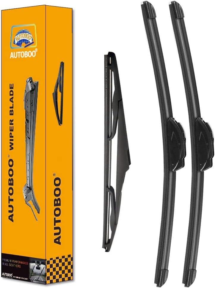 AUTOBOO 15"+15" Windshield Wipers with 13 Inch Rear Wiper Blade Replacement for Jeep wrangler JK 2008-2018,Jeep wrangler 2007-2017-Original Factory Quality (Pack of 3)