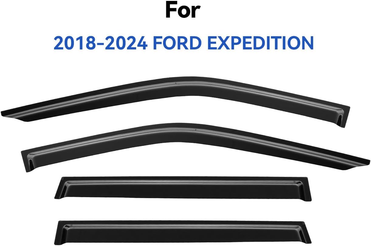Window Visors Rain Guards for 2018-2024 Ford Expedition, Out-Channel Window Vent Wind Deflectors Visors Shades for 18-24 Expedition XL STX XLT MAX Limited King Ranch Platinum