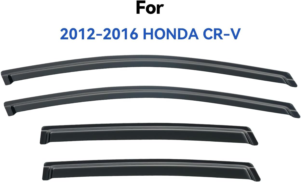 Window Visors Rain Guards for 2012 2013 2014 2015 2016 Honda CRV, Out-Channel Window Vent Wind Deflectors Visors Shades for 12 13 14 15 16 CR-V SUV