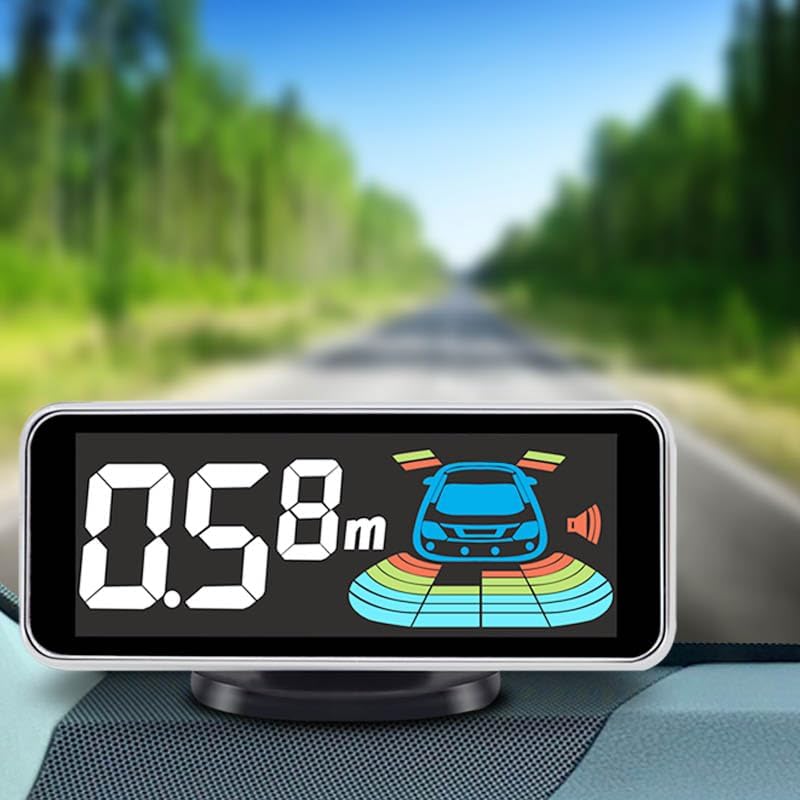 Parktronic 8 Parking Sensors Kit Reverse Backup Radar System Rear and Front View with Sound Warning Ultrasonic Distance Detection for Car Vihicle