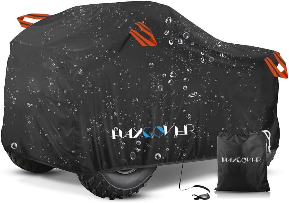 ATV Cover Waterproof Heavy Duty 4 Wheeler Cover Quad Cover All Season Weather Proof Outdoor UV Protection for Polaris Kawasaki Yamaha Honda 59x39x39 inch(Youth)