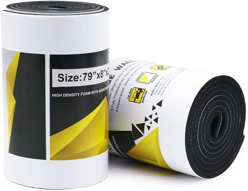 Car Door Protector Bump Body Guard,1/4" Sectional Foam Sticking Garage Wall Parking Protector Collision Avoidance Waterproof Foam Protector Wall Corner Protecting Your Car Doors (2 Pack)