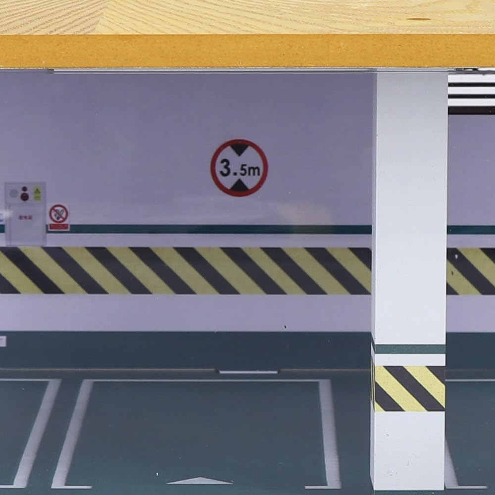 1/24 Parking Garage Model Car Garage Display Case with Clear Acrylic Cover and LED Lighting Toy Car Storage Tabletop Showcase for Boy Kids Home Toy Stores