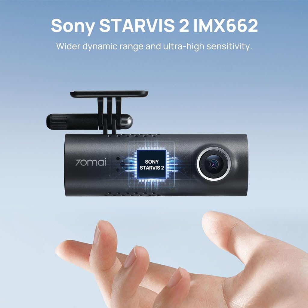 70mai Dash Cam M200, Dash Camera for Cars 1080P, Dash Cam Front with STARVIS2 IMX662, HDR Night Vision, Parking Monitor, G-Sensor, Loop Recording, Time-Lapse,App & WiFi, Voice Control Small DashCam