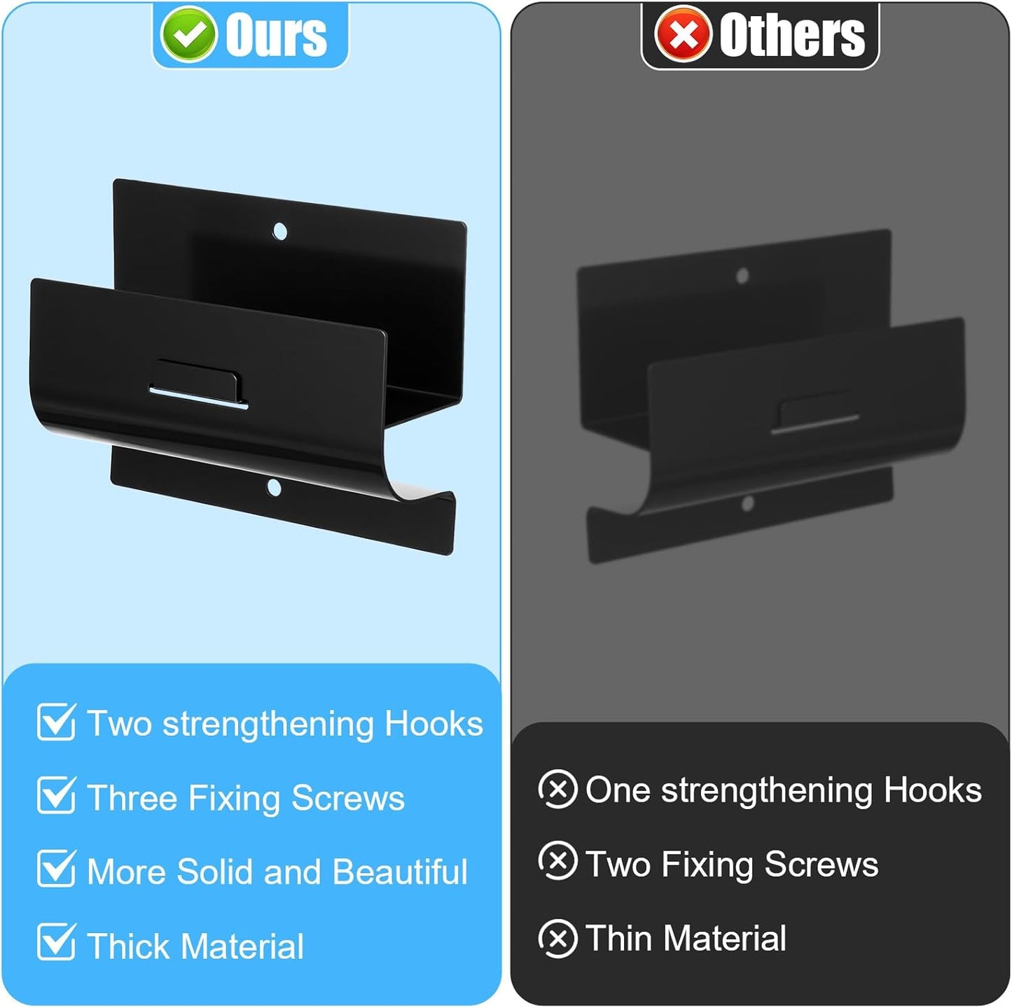 Heavy Duty Ladder Hooks for Garage Wall 4 Pack Black Ladder Hanger Garage Wall Hooks for Ladder, Wheelbarrow, and Tools