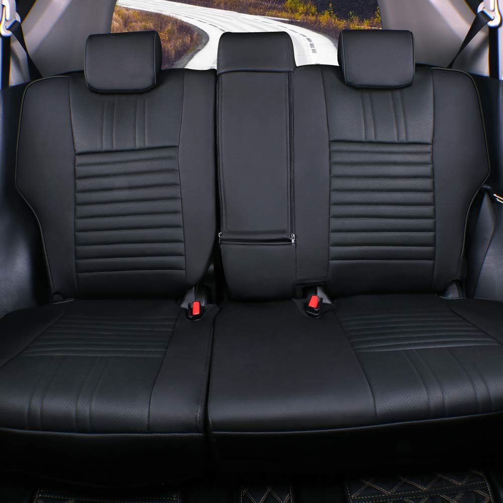 EKR Accord Seat Covers Full Set Custom for Honda Accord LX,LX-P,EX,EX-L,SE 2008-2012 & EX-L,LX-S 2011 2012,Automotive Truck Seat Covers for Car SUV,Waterproof Seat Protector-Leather(Black)