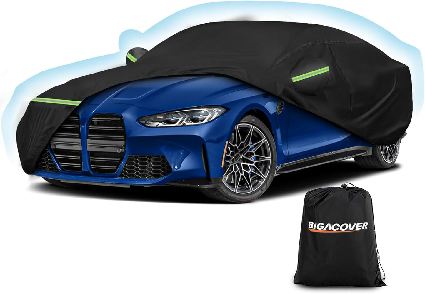 Car Cover for BMW M4/ 4 Series 420i 428i 430i 435i 440i /4 Coupe 2014-2024, Waterproof 210D Oxford Cloth and Cotton Cover Outdoor Full Car Covers with Zipper Windproof Heavy Duty All Weather