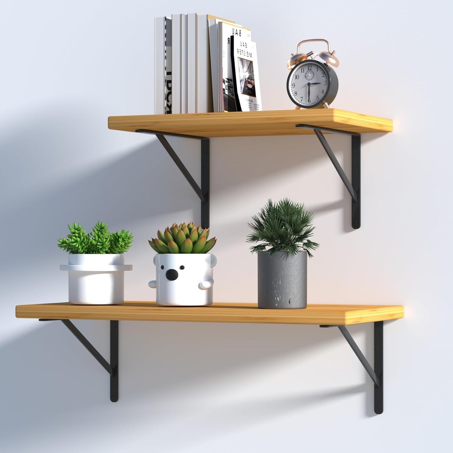 6 Pack L18 x H 12" Black Heavy Duty Shelf Brackets with Screws Metal Shelf Brackets Shelf Support Angle Brackets for Shelves L Brackets Heavy Duty Floating Shelf