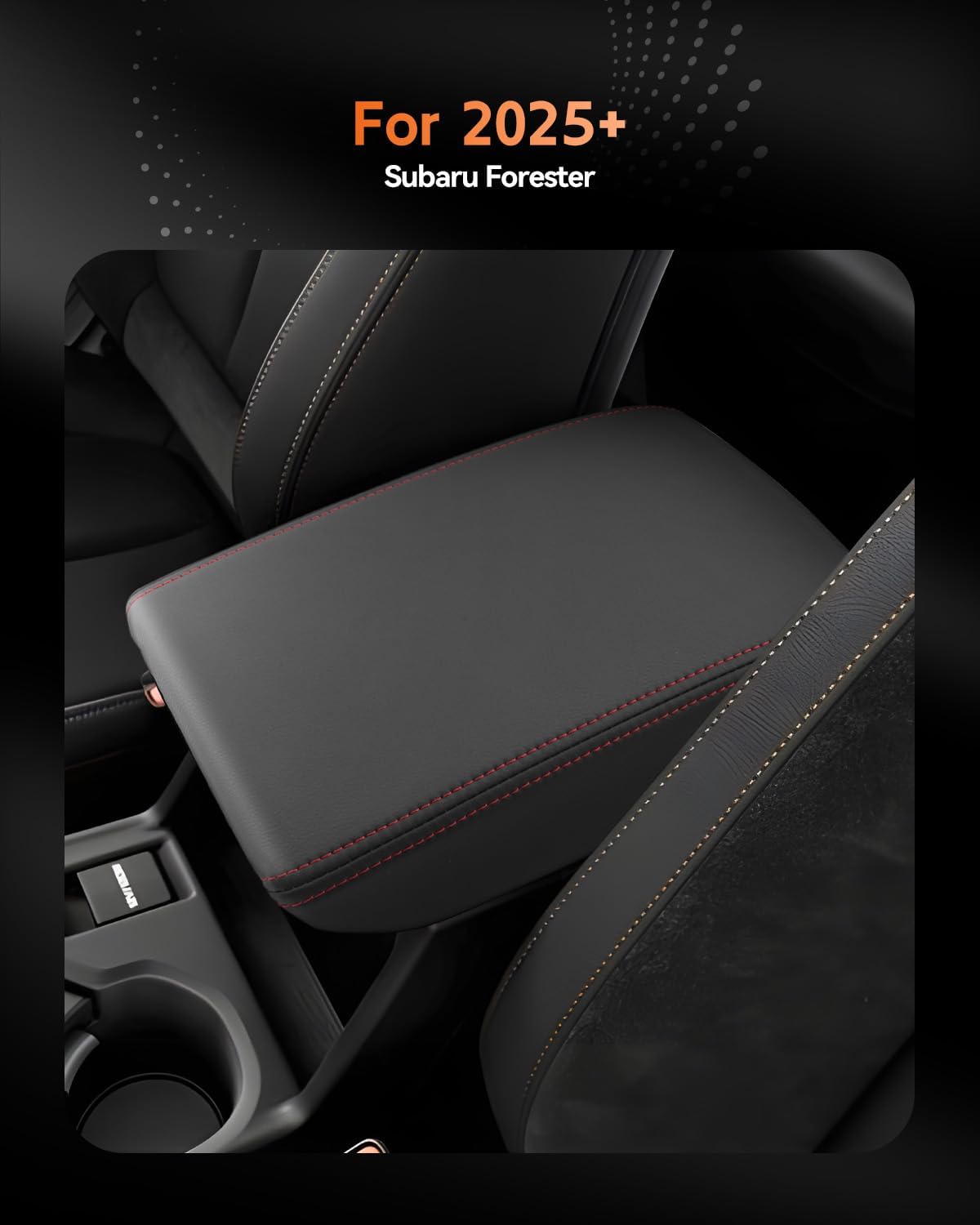 CDEFG for Subaru Forester 2025 Center Console Cover Armrest Box Cover for Forester (Premium, Sport, Limited, Touring Trims) 2025 Accessories Console Arm Rest Protector Red Line