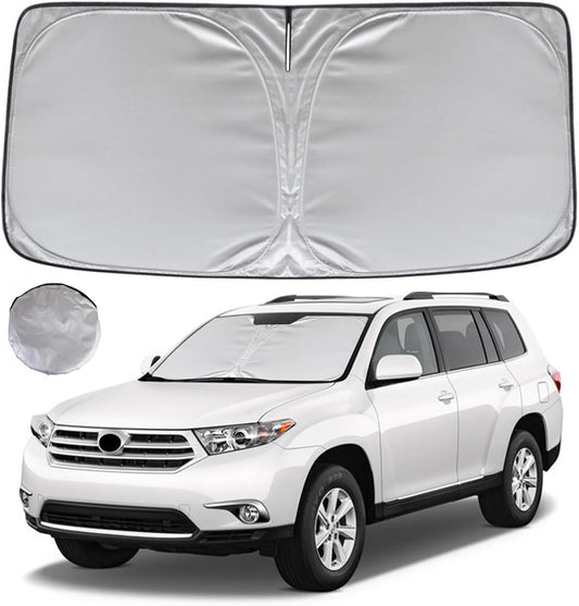 KAYZT Windshield Sun Shade for 2008-2013 Toyota Highlander Foldable Sunshade Front Window Custom Fit Car Accessories