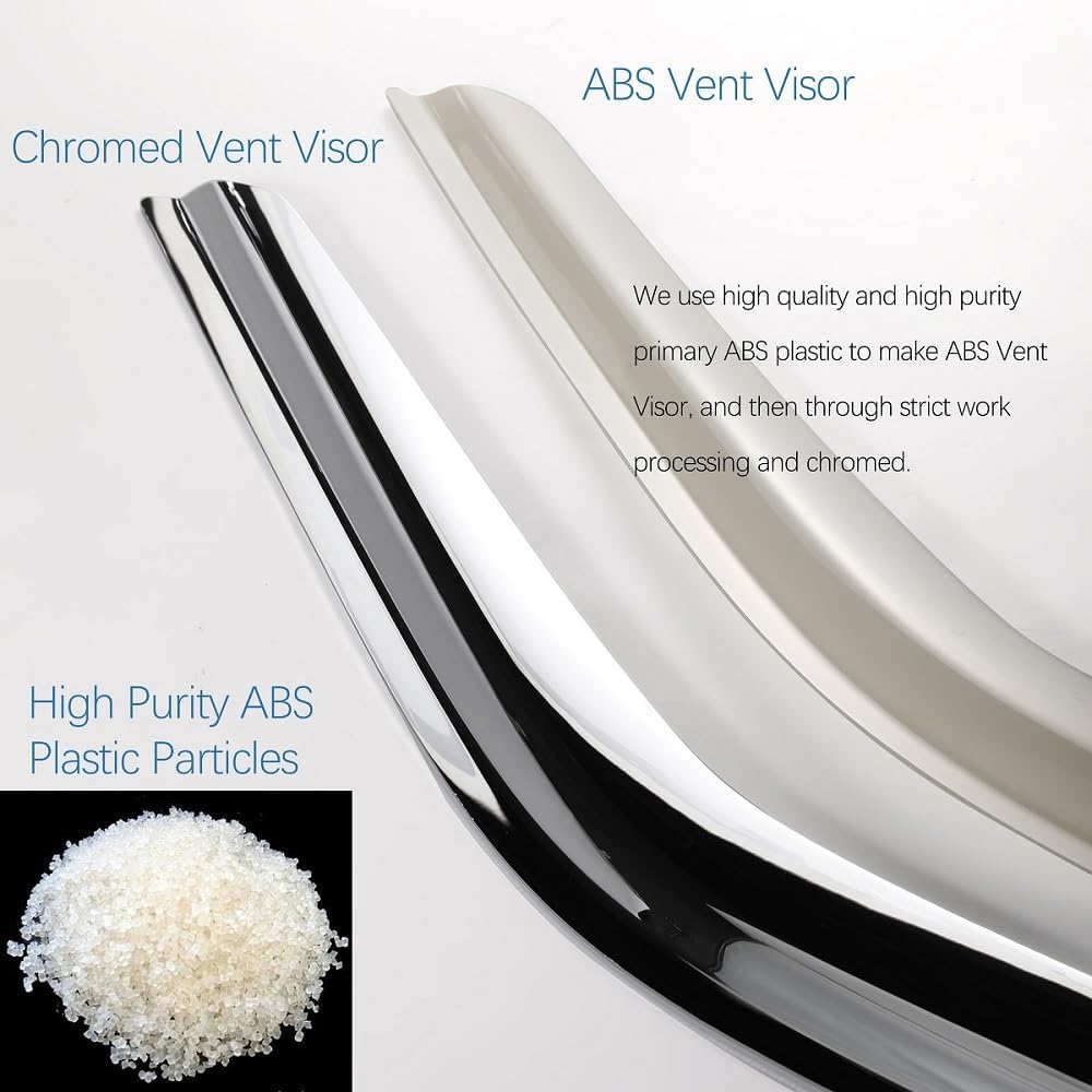 94155Y Chrome Side Window Visor Wind Vent Deflector fit for 2009-2014 ford F150 Supercrew/Crew cab with 4 Full Size Doors,4pc Outside Mount Style Shade Sun Rain Guards Set