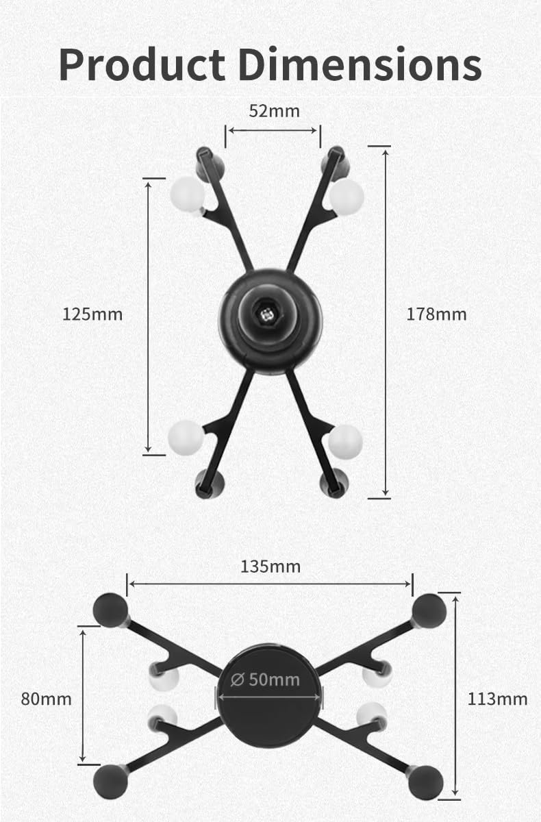 Strg Handlebar Tablet Mount with Rail Base for Rails 1.12'' to 1.50'' in Diameter for 6" Tablets, Motorcycle Tablet Holder for Bike Motorcycle Handlebar ATV/UTV and More Rails