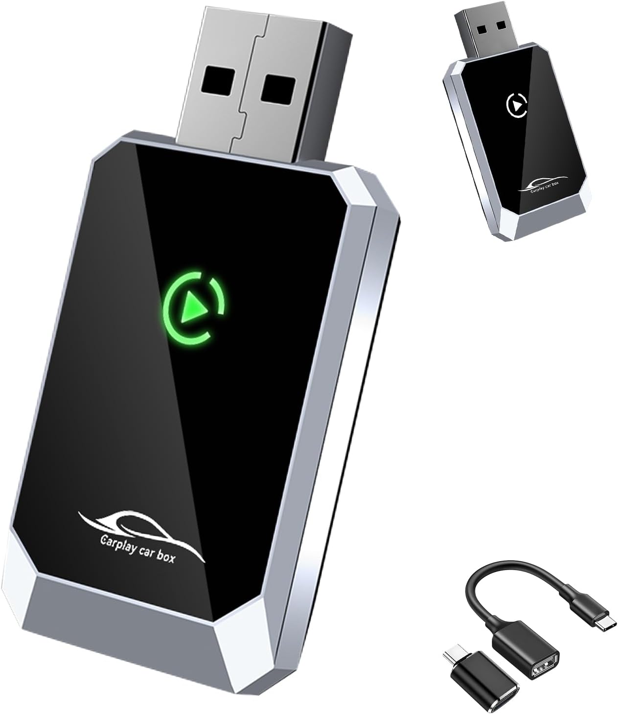 Mini Wireless Carplay Adapter for iPhone&Android Auto 2-in-1, 2025 Upgrade Wired CarPlay to Wireless, Supports Voice Assistant, Plug and Play Car Play for iOS 11+&Android 12+