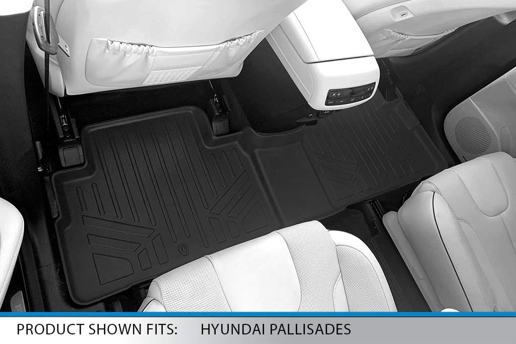 SMARTLINER All Weather Custom Fit Floor Mats 2 Row Liner Set Compatible with 2020-2025 Hyundai Palisade