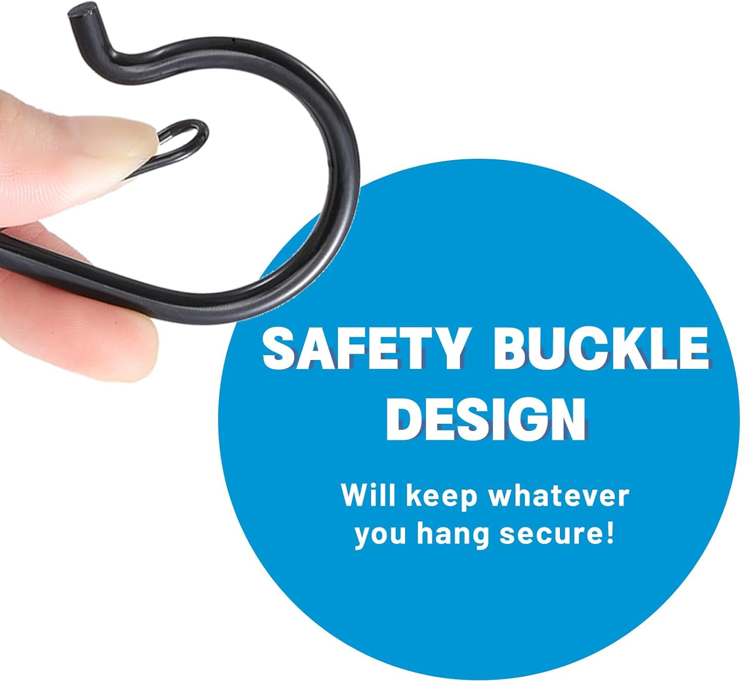 24 PCS Q-Hanger Hooks, Screw Hooks for Outdoor String Lights, Safety Buckle Design Cup Eye Hook for Hanging Christmas Lights, Plants, Wind Chimes, Mounted on Wall Ceiling, Include 1 Wing Nut Driver