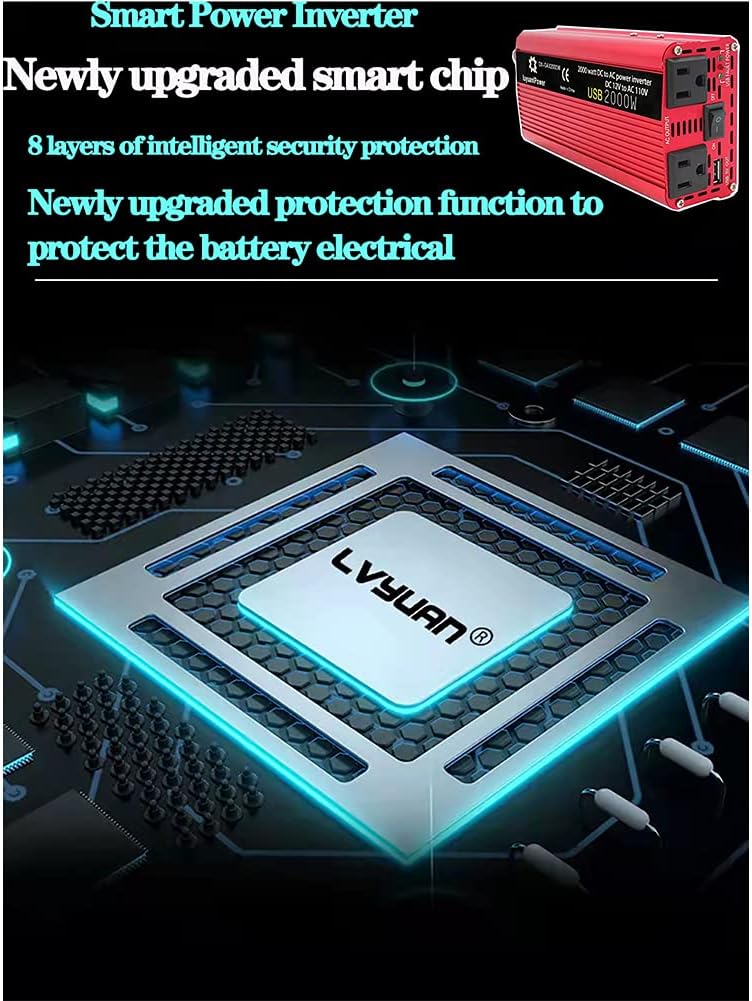 2000w Power Inverters Car Power Inverter Car Inverter 12v to 110v 900W/2000W(Peak)