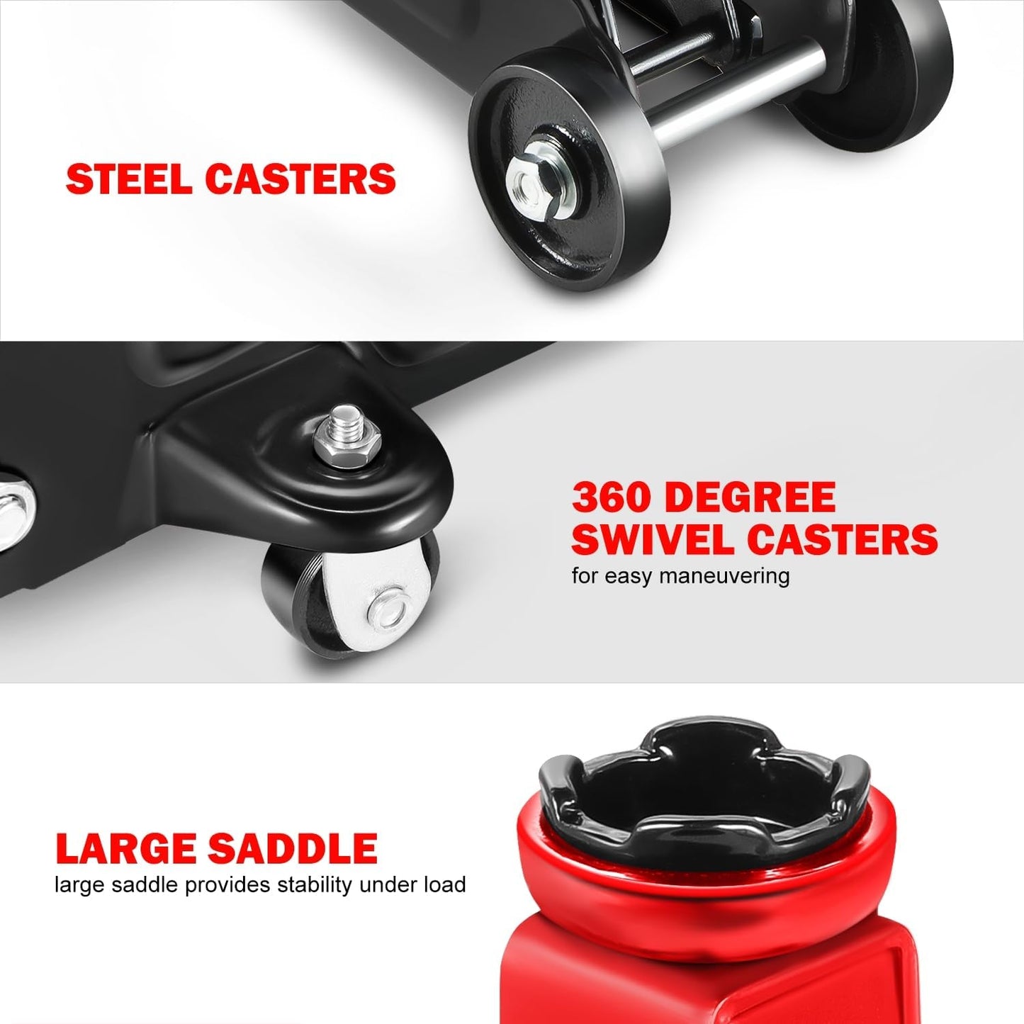 DNA MOTORING Low Profile Hydraulic Trolley Service/Floor Jack, 1.5 Ton (3000 lbs) Capacity, Lifting Range 5.3"-12", Black, TOOLS-00327-BK