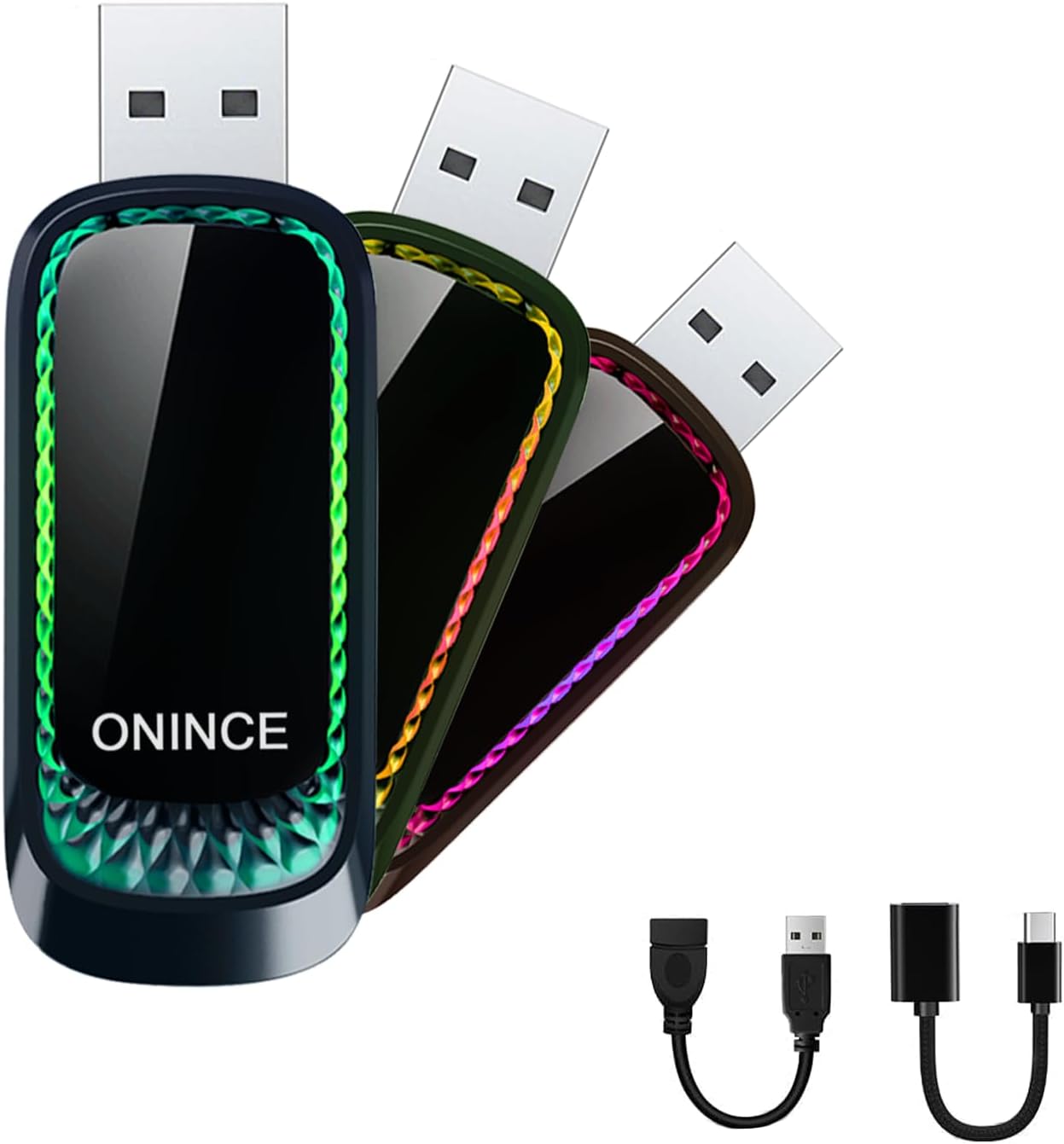 Apple CarPlay Wireless Adapter (2025 Upgrade) – Convert Wired CarPlay to Wireless, Stable Connection, RGB Ambient Lighting, Compatible with Wired CarPlay Cars & iPhone