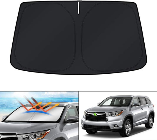 KUST Windshield Sun Shade for Toyota Highlander 2014-2019 Window Sun Visor Protector Sun Cover Foldable Blocks UV Rays Keep Your Car Cooler