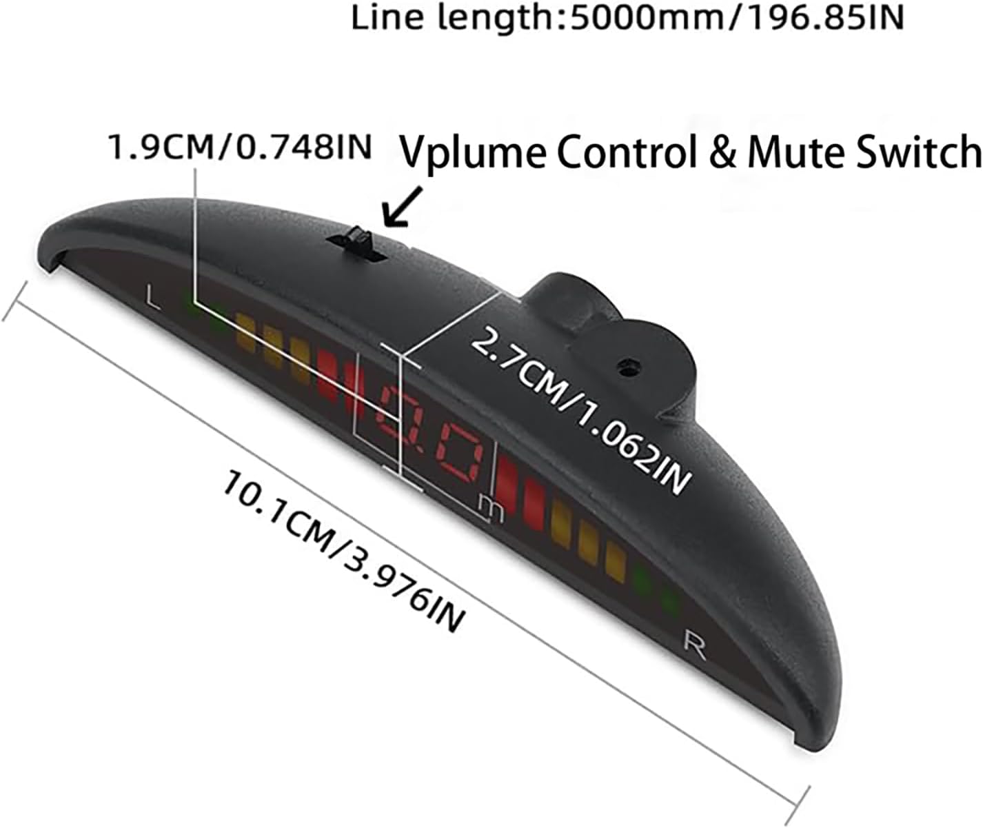 Parking Sensor Kit Backup Sensor Kit Reverse Sensor for Car 18 Color Options for Probes Adjustable Alarm Volume Professional Sensore de Reversa para Carro Safe Driving Assistant（Silver