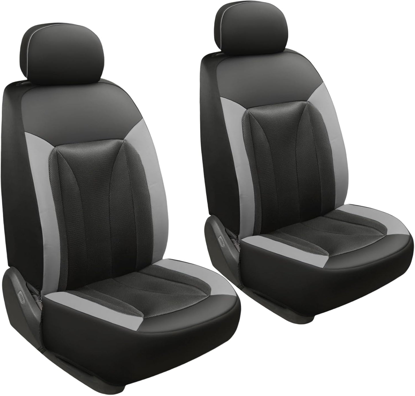 GIANT PANDA Front Car Seat Cover Custom Fit Toyota, 3D Air Mesh Car Seat Covers for Toyota Rav4 Camry Highlander Corolla Prius (Grey+Black) 2-Pack