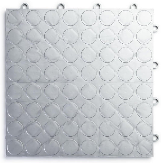 Big Floors RaceDeck CircleTrac, Interlocking Non-Slip Garage Flooring Tile, Durable, Modular, Heavy-Duty Copolymer, Easy Install (Alloy, 48 Pack of 12 x 12" Tiles)