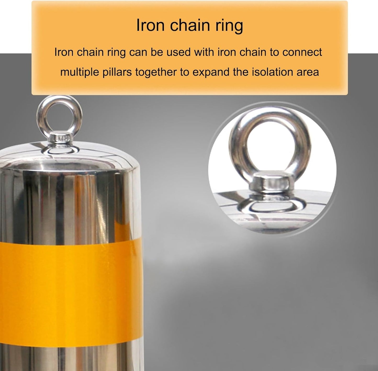 Safety Barrier Bollard, Steel Car Parking Protection Posts, Caution Cones, Driveway Barrier, Parking Stopper for Garage, Perfect for Traffic-Sensitive Area(Yellow (2PCS))