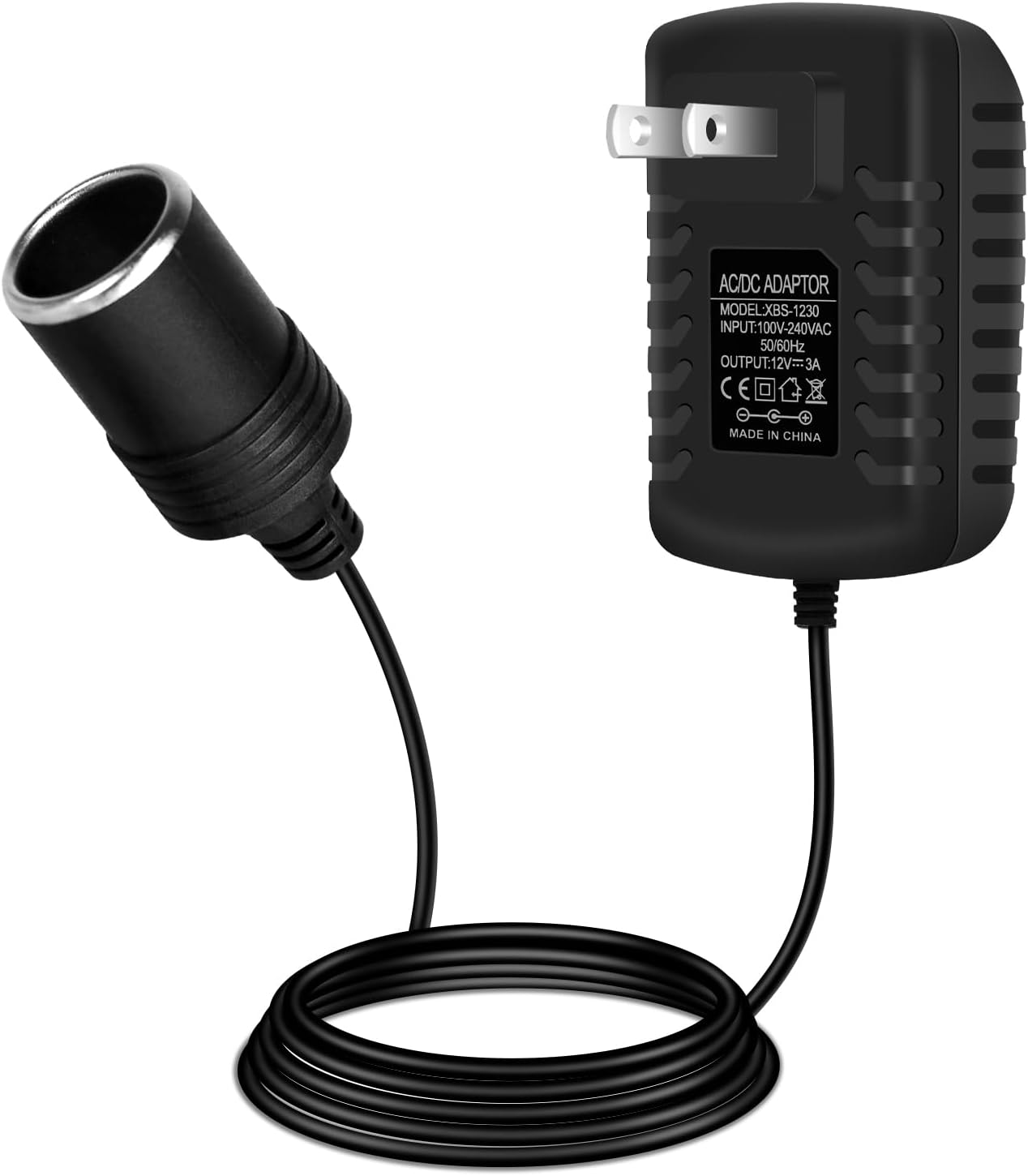 inShareplus 12V 3A 36W AC to DC Converter - Car Lighter Adapter to Wall Outlet Adapter - 12V Power Supply for Car Devices (MP3, Fan, Dash Cam)