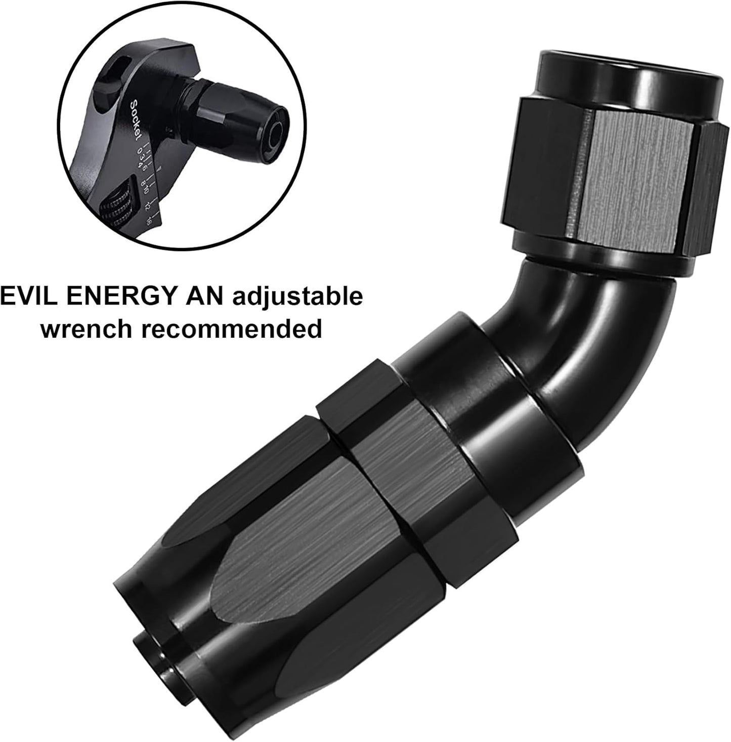 EVIL ENERGY 4AN 45 Degree One Piece Full Flow Hose End Fitting Swivel For CPE Braided Hose