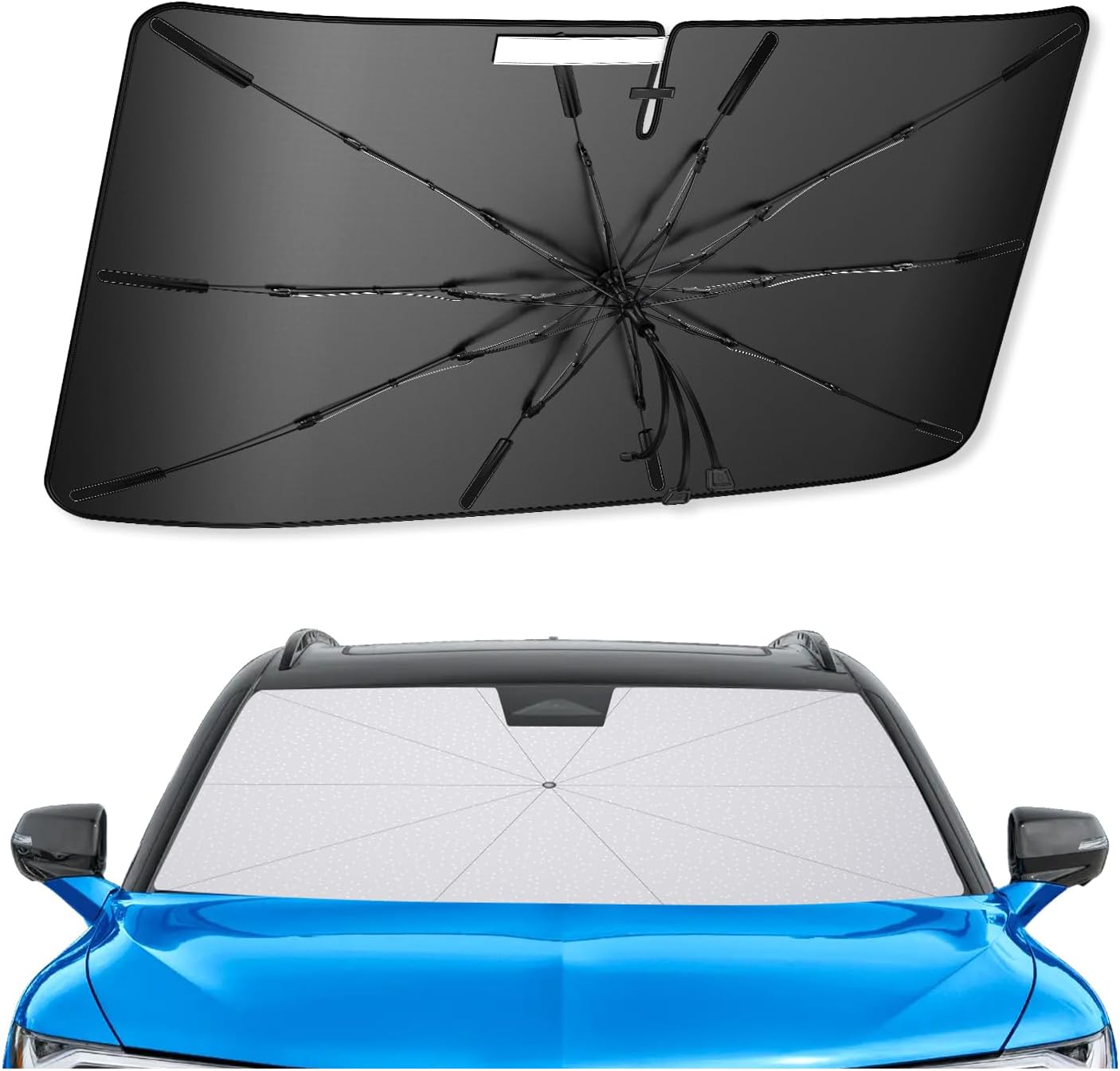 SXCY for 2024 2025 Acura ZDX Windshield Umbrella Sunshade [Easier Foldable] for 2025 Acura ZDX Accessories 2025 ZDX Sunshade Umbrella for 2025 ZDX Windshield Sun Shade Umbrella