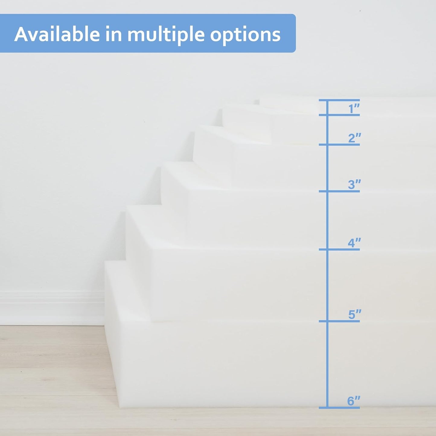 GoTo Foam 2" Height x 24" Width x 72" Length 43ILD (Firm) Upholstery Cushion Made in USA