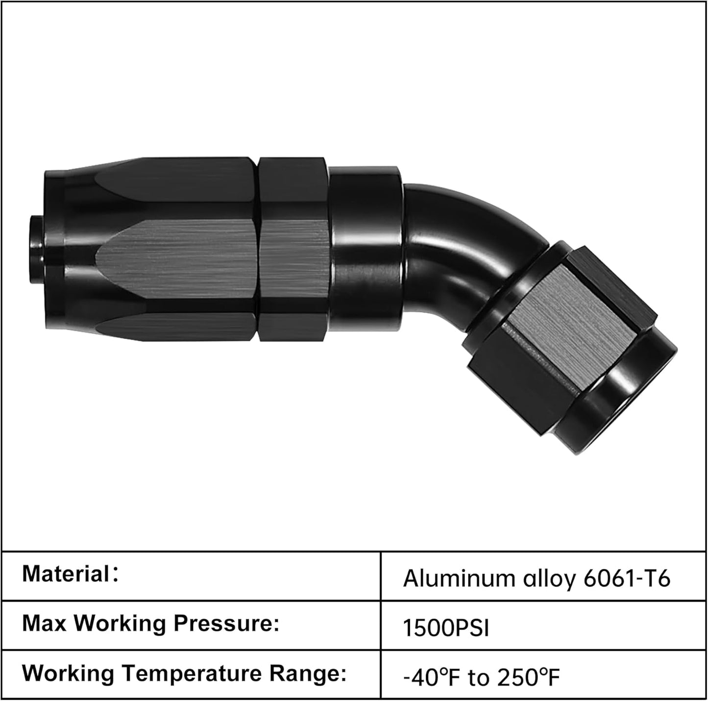 EVIL ENERGY 10AN 45 Degree One Piece Full Flow Hose End Fitting Swivel For CPE Braided Hose