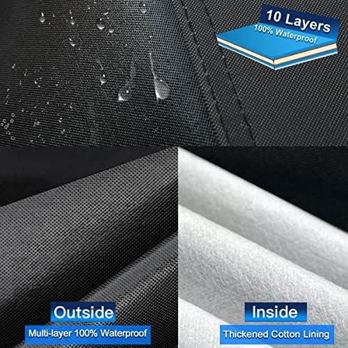10 Layers SUV Car Cover Custom Fit for Volkswagen VW Atlas (2017-2024) Waterproof All Weather for Automobiles, Outdoor Full Cover Sun UV Rain Protection with Cotton.Black