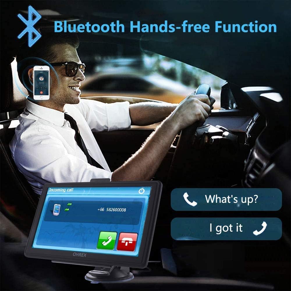 N800 GPS Navigator for Car with Bluetooth, 7” Truck GPS Commercial Drivers, 2025 Maps (Free Lifetime Updates), Semi Trucker GPS Navigation Systems, Custom Truck Routing