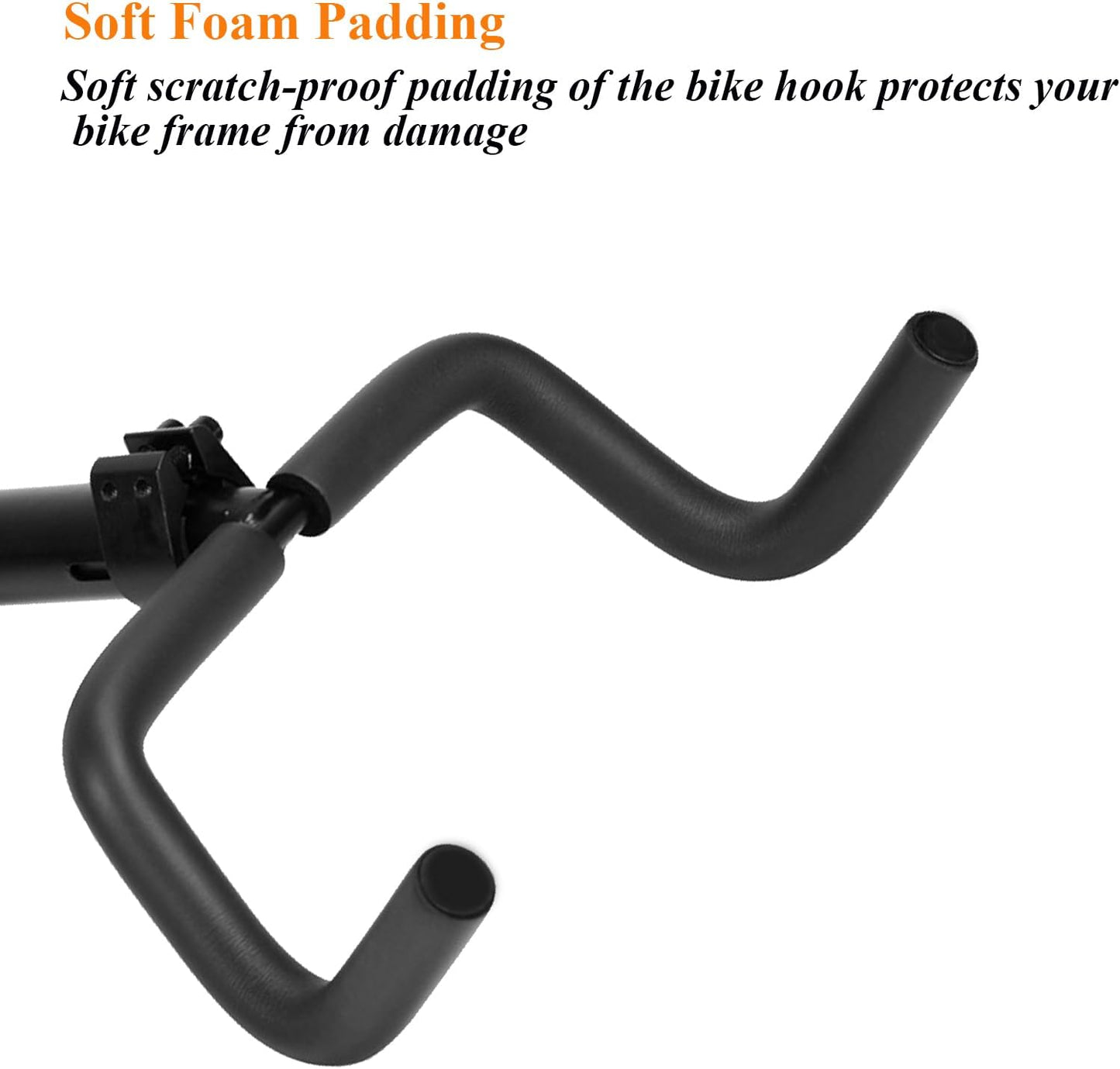 Bike Wall Mount Heavy Duty Steel Bicycle Rack 360°Swivel Adjustable Bike Hanger Space-Saving Foldable Bike Hook Soft Padding Bike Holder Fits City Bikes Mountain Bikes Road Bikes