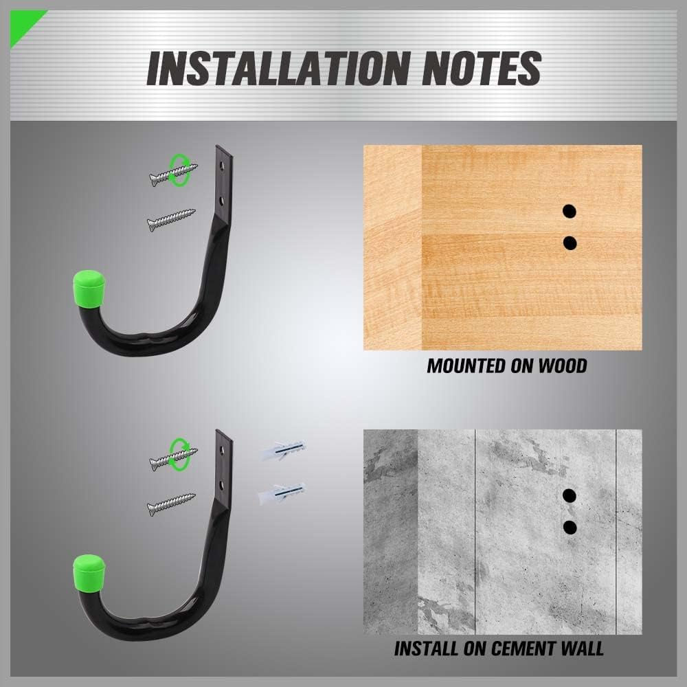 SWANLAKE Heavy Duty Garage Storage Utility Hooks, Utility Hooks for Garage Wall,Color Black (12PCS)