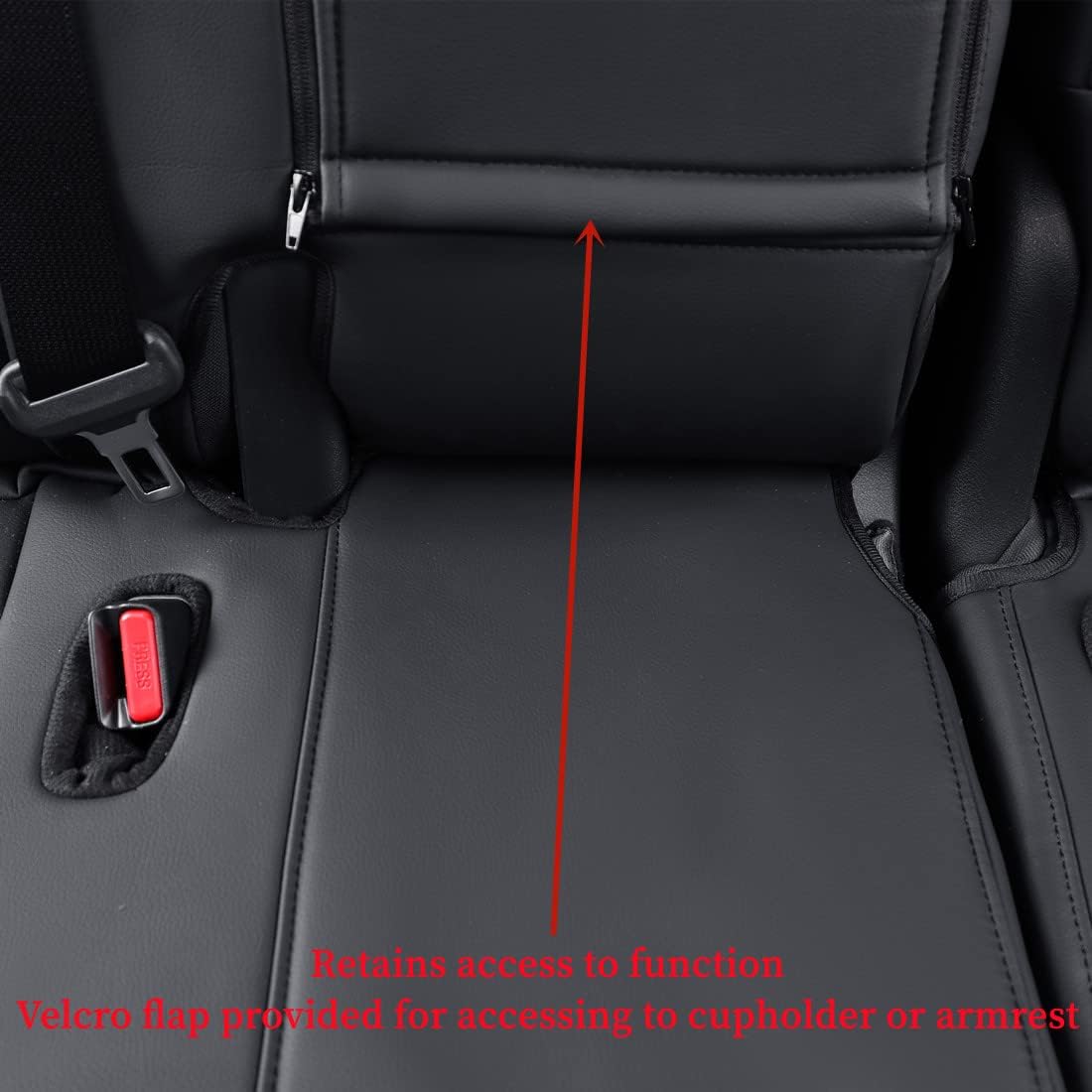 coverdream Camry Seat Covers Custom Fit for 2018-2024 Toyota Camry L LE SE SE Nightshade,Full Coverage Waterproof Leatherette Car Seat Protector (Full Set,Black/Red)